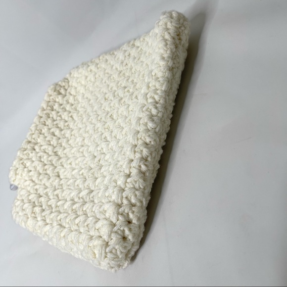 Vtg Crochet Double Handle Handbag Clutch Handmade Boho Purse - Picture 13 of 14